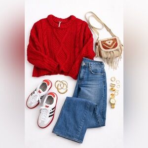 Free People Scarlet Cable Knit Sweater